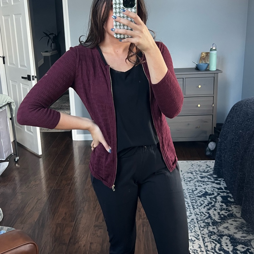 Ann Taylor Zipper Cardigan